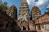 Thailand - Old Sukhothai - Wat Si Sawai. Khmer style corncob shaped prangs.